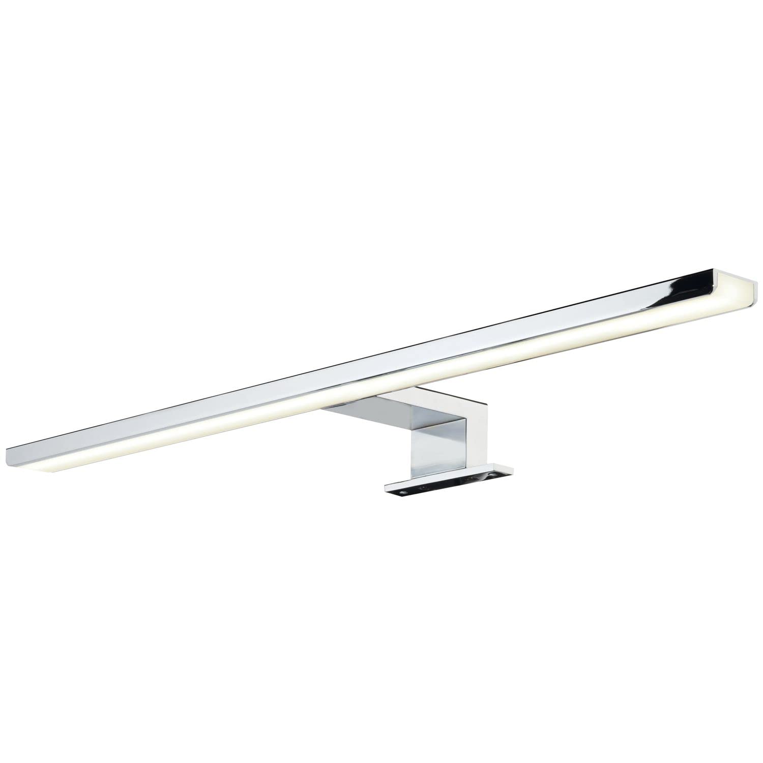 Domus Line LED Spiegelleuchte 50cm Aalto Led Spiegel Beleuchtung für Badezimmer Spiegelschrank, Spiegellampe mit Netzgerät, 4000K warmweiß 8 Watt, chrom 230V