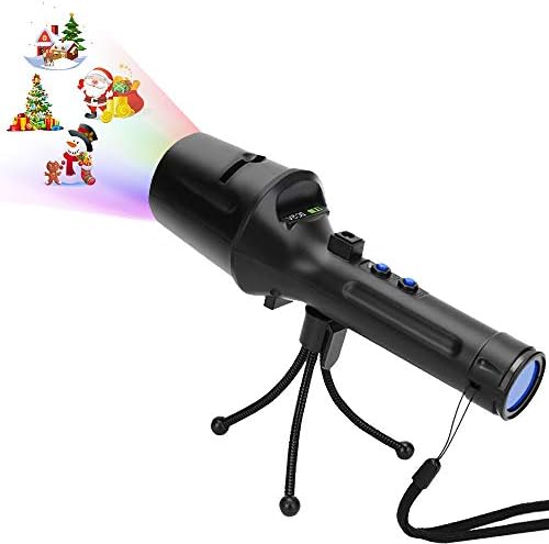 LED Christmas Projector Lights, Kids Handheld Projection Flashlight with 14 Patterns LightShow Decoration for Xmas, Birthday, Party, Haloween, Easter (18650 Battery Included)