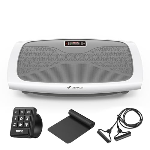 Image of MERACH Vibration Plate Exercise Machine, 4D Vibration Plate for Lymphatic Drainage Weight Loss with 2 Tension Ropes, Whole Body Vibration Platform for Women Men, Exercise Equipment for Home