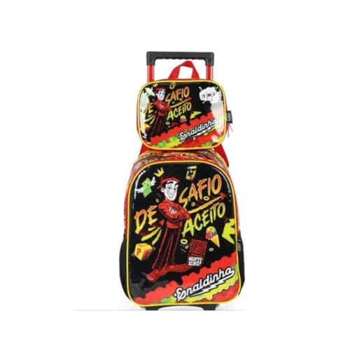 Kit Mochila Carrinho Luxcel+Lancheira Enaldinho Pt Ic41102up