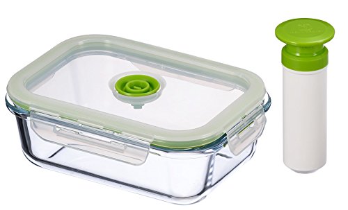 Vacuumsaver BRO-1A1040 Vacuum Holder, Borosilicate with Pump – Boroseal 1040 ml Glass 20.3 x 15.3 x 7 cm, Clear