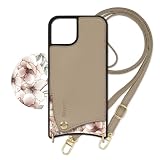 Elegante公式 Shoulder iPhone 17e/16e 用 ケース ショルダー ストラップ クロスボディ スマホショルダー 着脱可 カード ポケット 収納 くすみカラー ゴールドパーツ 首掛け 肩掛け 斜め掛け アイフォン17e 16e 用ケース F02.花柄×フォーン