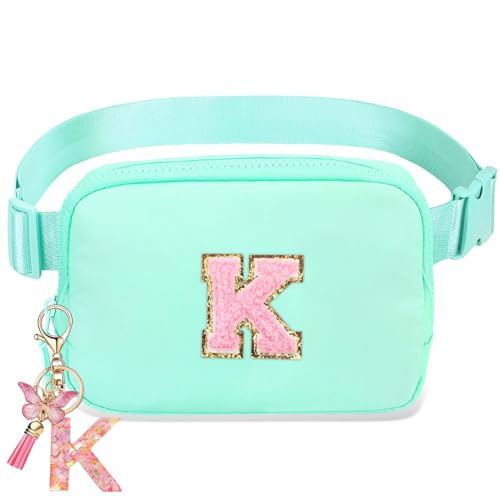 Image of Gifts Girls Teens Kids - Birthday Gifts for Women, Personalized Gifts for Mom Freind Sister Teacher, Graduation GiftsInitial Crossbody Bag Belt Bag for Women Mint Green K