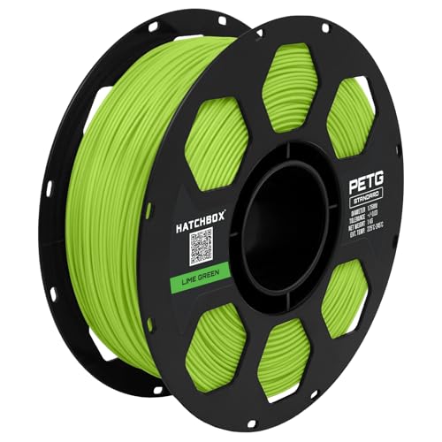 Image of HATCHBOX 1.75mm Lime Green PETG 3D Printer Filament, 1 KG Spool, Dimensional Accuracy + /- 0.03 mm, 3D Printing Filament