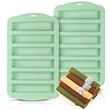 2pcs Granola Bar Mold, 6 Cavity Rectangle Chocolate Silicone Mold for Baking Energy Bars Cereal Energy Bar, Candy Bar, Cheesecake，Sausage, Pudding, Truffles, Ganache