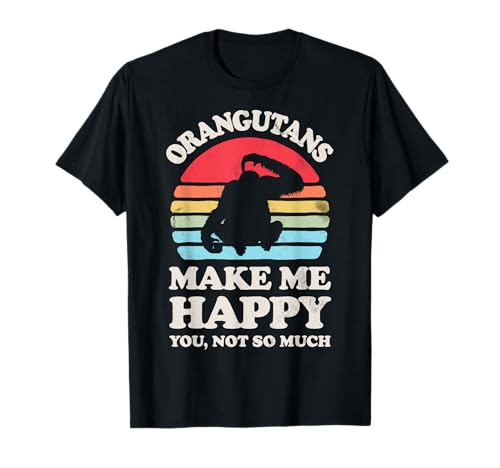 Orangutans Make Me Happy You Not So Much Orangutan Retro Men Camiseta