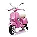 Moto Scooter Elettrico per Bambini Ufficiale Piaggio Vespa PX 150 12V con Rotelle Sella in Pelle Ingr Mp3 Luci LED Suoni (Rosa)