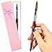 PCAORLEORS Pincel de Uñas Acrílico de Pelo de Kolinsky Brocha con mango de madera roja para esmalte de uñas y mango de aluminio, Plat Gel Brush para acrílico ApplicationHead
