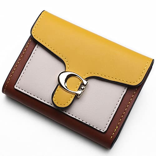 Women's MINI Wallets for PU Card Holder Simple Small Folding Wallet Card Purse Hasp Mini Clutch(Black)