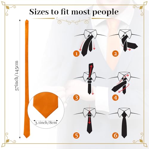 Image of Syhood 6 /12 /24 Pcs Men Ties Set Solid Satin Pure Color Business Formal Necktie Tie 57 inch for Men Occasion Wedding