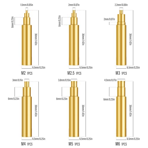 Image of Heat-Set Insert Tips for M2 M2.5 M3 M4 M5 M6,Inserts Soldering Iron Tips for 3D Printer Accessories with FX-600 /T18, SP40NUNS /ST, WLC100 /SPG40