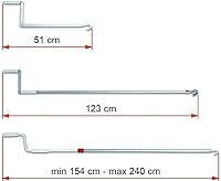 Vista 2 de Fiamma Manivela corta toldo poste plateado moderno viaje, paraguas de camping