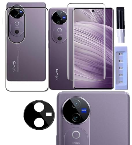 Image of FabeKee Tempered Glass Screen Protector Compatible for Vivo V40 5G | Front And Back Screen Guard With camera lens protector 3 in 1 (Combo)