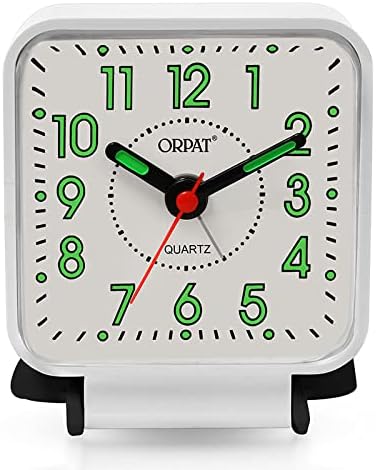 Ajanta Plastic Orpat Time Piece Buzzer Alarm Analog Clock (Small_7X6.5X4 Cm_White)
