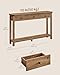 VASAGLE LIRY Collection - Console Table with 3 Drawers and Open Storage Shelf, Narrow Entryway Sofa Table for Living Room, Farmhouse Style, Metal Corners, Honey Brown ULNT142KB02S