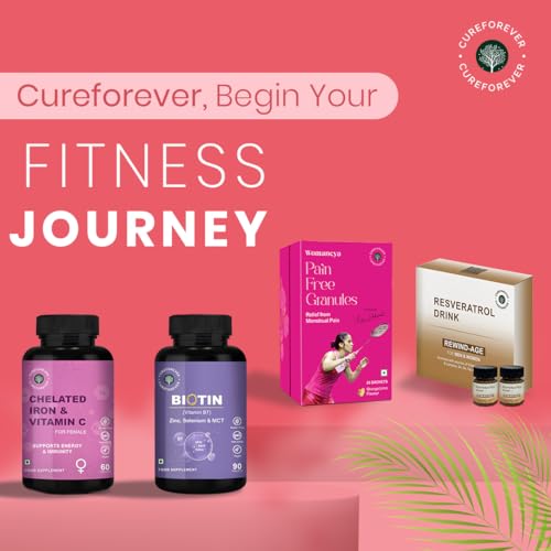 Image of CUREFOREVER Multivitamin Tablets for Women with Vitamin C, Zinc & Biotin | Complete Multivitamin for Women's Wellness | Supports Energy, Bone Health, Skin & Immunity - 120 Tablets