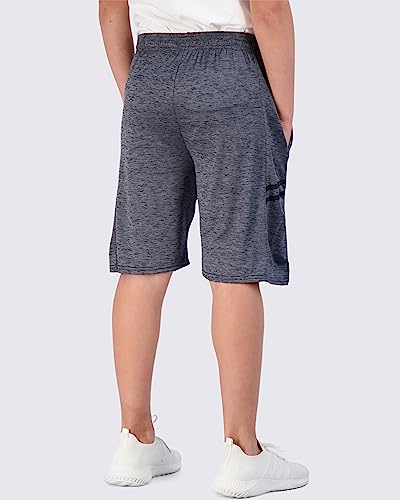 real essentials 5-pack youth dry-fit active athletic basketball gym shorts with pockets boys amp girls