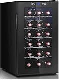 QPZMALSKY Enfriador termoeléctrico de Vino Tinto y Blanco para 18 Botellas, refrigerador Independiente con Pantalla LCD, Controles táctiles Digitales, termostato de Funcionamiento silencioso