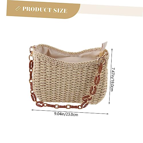 KESYOO Woven Straw Tote Bag for Women Beach Bag with Solid Color Design for Summer Vacation Parties and Daily Use Lightweight and Storage2