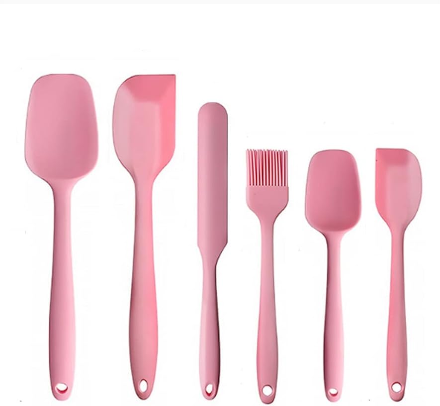 Non-Stick Silicone Cream Spatula Scraper Spoon Oil Brush Heat-Resistant Spatulas Flexible Kitchen Utensils for Baking Cooking(D)