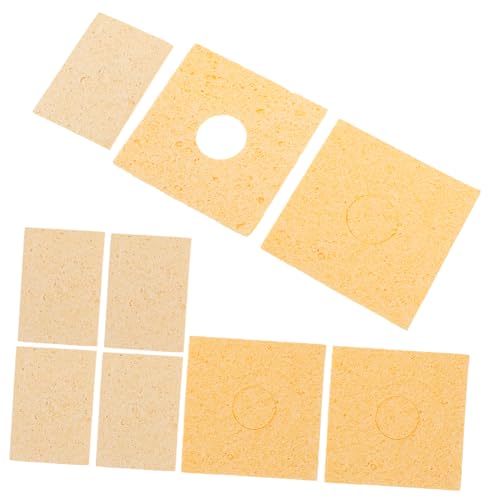 KONTONTY 10pcs Solder Tips Cleaning Wood Pulp Cotton Soldering Iron Cleaning Sponge Solder Cleaning Soldering Tip Cleaner