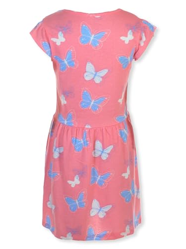 Pink Velvet Girls' Butterfly Dress - Coral, 2t2