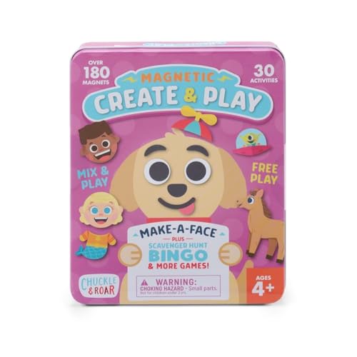 Chuckle & Roar - Magnetic Create & Play - Dress Up Play - On The Go Fun - Tin for Storage - Ages 4 and Up