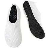 WateLves Barefoot Water Shoes for Women Men Travel Slippers Socks House Shoes Quick-Dry Aqua Socks for Beach Swim Pilates Yoga Dancing Camping Must Haves (White, 40/41)