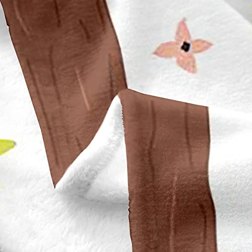 Erosebridal Sloth Kids Blanket For Boys Teens Kawaii Sloth Throw Blanket Nature Trees Color Floral Print Bed Blankets Spring Summer Soft Warm Fuzzy Blanket For Bed Sofa Couch Throw 50"X60" #TOP3