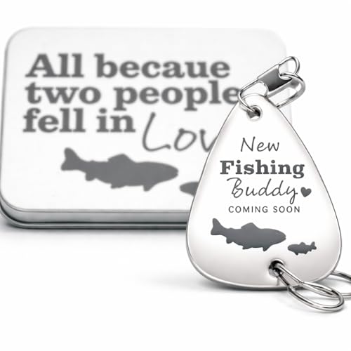 Pregnancy Announcement to Husband New Fishing Buddy Coming Soon Fishing Lure Pregnancy Announcement New Fishing Buddy Announcement to Dad ST-FBA-PREG-Lure-TIN