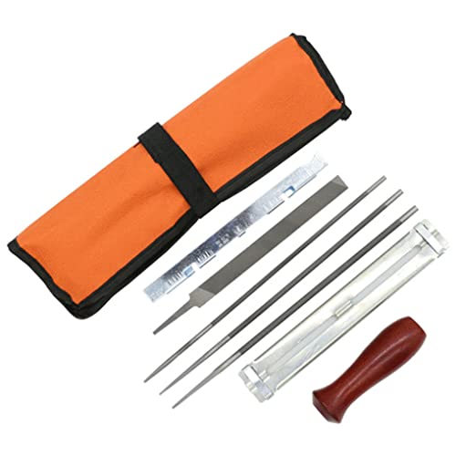 MATERIAL: chainsaw sharpener file kit is made of steel material, with strong hardness, abrasion resistance, durability