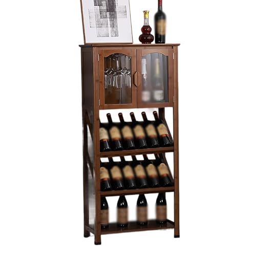 Armario de vino con estante de cristal invertido, diseño inclinado de vitrina de cocina que evita la oxidación del vino, ideal para cocina, despensa, hogar, bar o estudio.