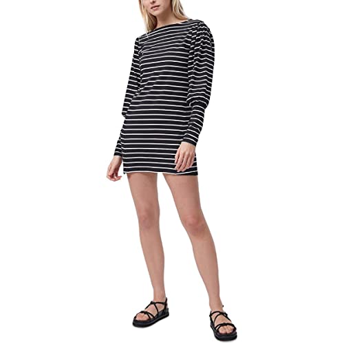 French Connection Womens Sally Breton Stripe Jersey Casual Dress, Black-Summer White Multi, Medium Us #TOP23