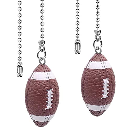 Image of Ceiling Fan Pull Chain Extender - 12 Inch Pull Chain Connector for Lighting Fans, 2 Pack (Football)