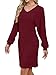 Fall Winter Sweater Dresses for Women 2025 Wedding Guest Formal Cocktail HOCO Halloween Christmas Holiday Party Long Sleeve Sexy Elegant Classy Boho Maxi Midi Burgundy Red Dress Fashion Clothing M