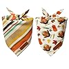 Realeaf Bandanas para perros de Acción de Gracias, paquete de 2, bufandas de pavo y rayas para mascotas para niños y niñas, tela duradera de alta calidad, bandana reversible para perros medianos y