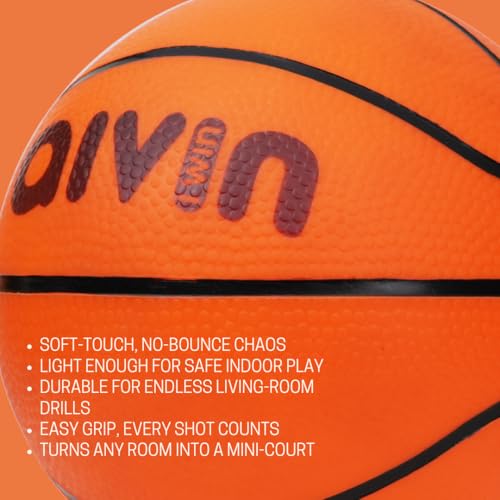 Image of Aivin Home-Play Basketball | All-Surface Durable Grip | Indoor & Outdoor Use | Pebbled Texture for Control | All-Weather Performance (Classic Orange, 1)