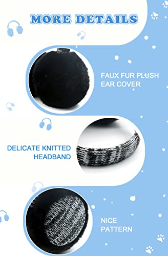 Raoexi Winter Ear Muffs For Kids Warm Furry Knit Girls Earmuffs Boys Baby Plush Toddler Ear Warmers Outdoor Ear Covers(Black) #TOP2