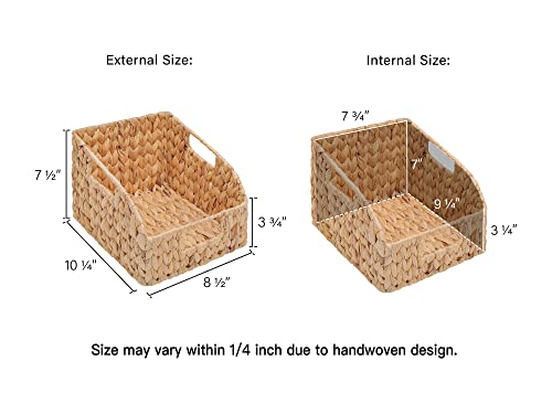 Storageworks Water Hyacinth Wicker Baskets With Built-In Handles, Hand Woven Baskets For Organizing, 2-Pack #TOP1