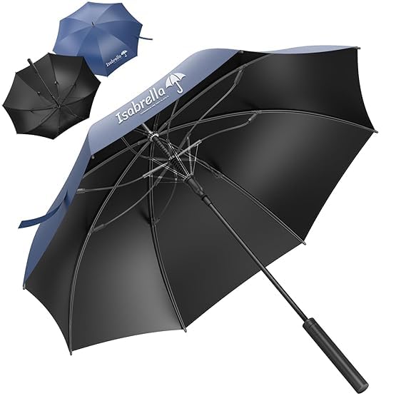 Image of ISABRELLA Umbrella for Rain Big Size, Windproof Umbrella for Men 54 Inch Automatic Open for Heavy Rain and Wind UV Protection Large Size for Family Suitable for Sunny & Rainny