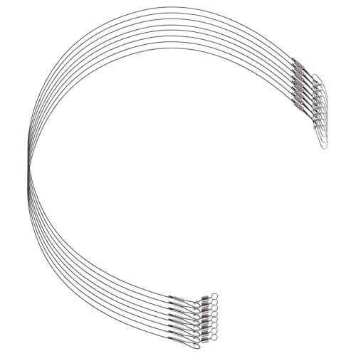 Abaodam 10pcs Fishing Leaders Heavy Duty Steel Wire Leaders for Sea Fishing Tackle High Strength Camouflaged Design with Snaps