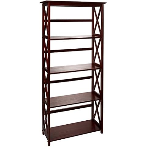 Casual Home Bookcase with X-Design Styling and Solid Wood Construction Cover