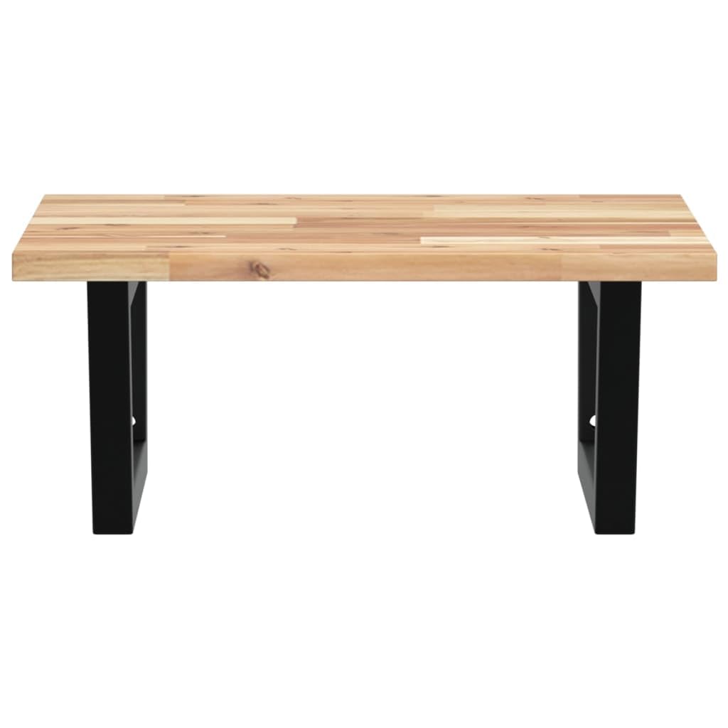 Estantería para lavabo de pared de acero y madera de acacia, 50 x 50 cm, con soporte trapezoidal para muebles de baño, espacio de almacenamiento y estante, soporta hasta 100 kg, diseño moderno