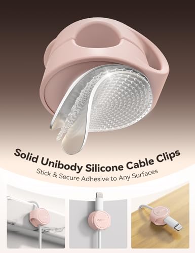 16-Pack Organizador de Cables con Clips Magnéticos de Silicona, Clips para Cables de 8 mm de Diámetro para Gestión de Cables en Escritorio, Soporte de Escritorio FLYLEAD para Organizador de Cables en Espacios de Trabajo y Hogar miniatura 3