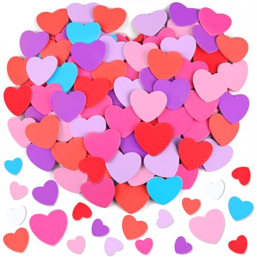 Natonhi 928 Pcs Valentines Heart Stickers 8 Colors & 3 Sizes Self Adhesive Matte Foam Heart Stickers for Kids Arts Crafts Supplies Valentines Day Decorations and Card Making