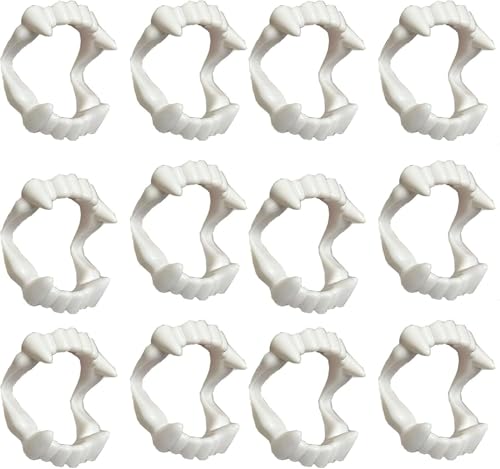 Higoala 12 PCs Vampire Fangs, Plastic White Vampire Teeth for
