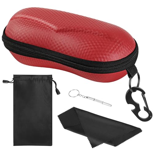 Image of MoKo Semi Hard Shell Sunglasses Case, Unisex Protective Eyeglass Case Glasses Case Holder with Metal Hanging Hook