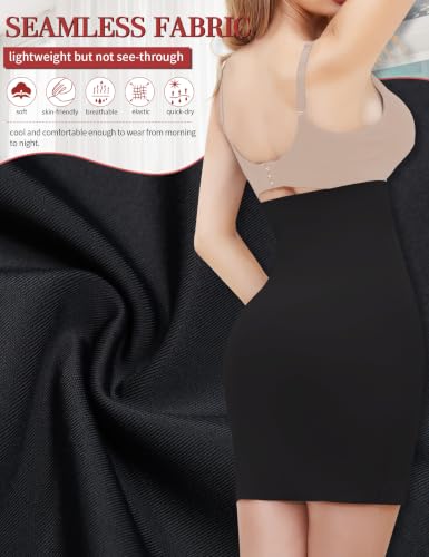 Image of SLIMBELLE Half Slips Shaper Cool Comfort Seamless Slip Shapewear Under Dress Tight Skirt Undergarments