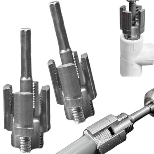 1/2'' and 3/4'' Water Pipe Internal and External Integrated Threader, Pipe Threading Plumbing Tool Set, Carbon Steel Pipe Thread Taps, Efficient Thread Cutting Tools (1/2+3/4)