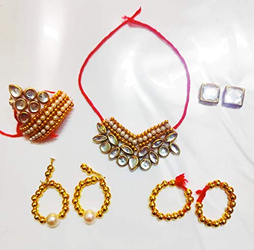 Krishna Laddu Gopal Thakur Ji God Goddess Decoration Jewelry Sringar Set (Kundan Set, X-Large-4) (B08FCJQSV1) Amazon Price History, Amazon Price Tracker